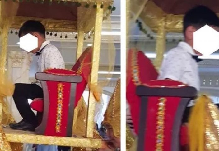 В Атырау мальчика носили на золотом троне за поступление в школу