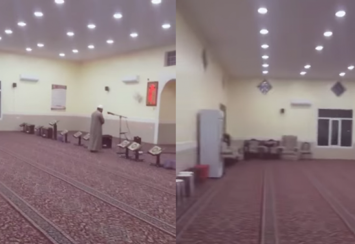 Жамағаты жоғалған имам мешітте намазды жалғыз өзі оқыды (видео)
