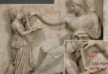 На древнегреческой скульптуре разглядели изображение ноутбука