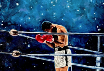 Художница пишет картины в стиле импрессионизма по исламским мотивам