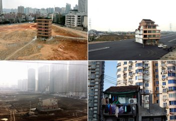 Зәулім ғимараттар тасасында қалған кішкентай үйлер (фото)