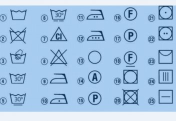 Киім заттаңбасындағы белгілердің мағынасы