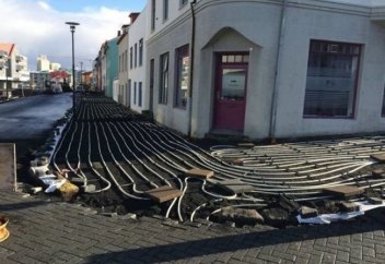 Исландиядағы жылы тротуар