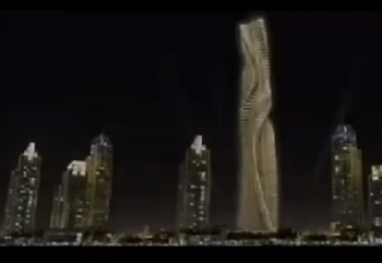 Танцующий небоскреб в Дубае (видео)