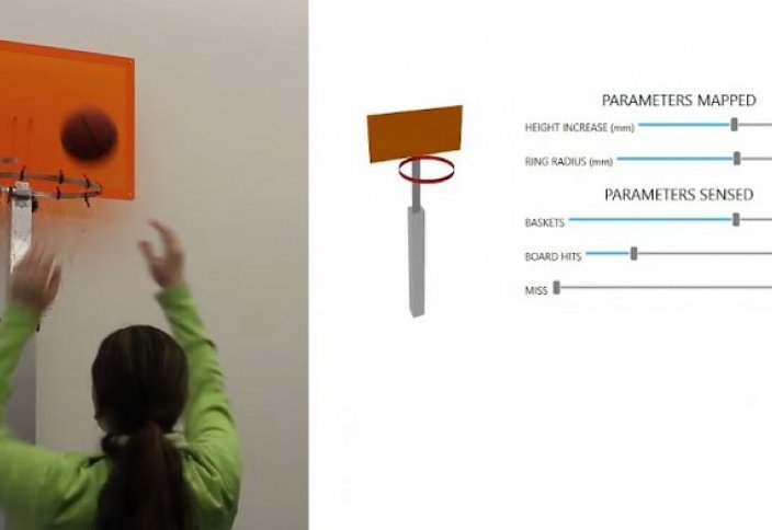 Разные: Умная баскетбольная корзина уменьшится и станет выше по мере роста мастерства игроков (видео)