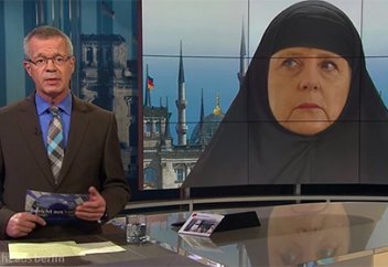 Ангела Меркельге хиджаб кигізген телеарна даудың ортасында қалды