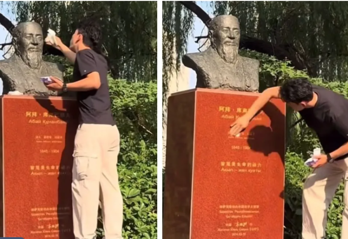 Уважение к памятнику Абая в Китае восхитило Казнет