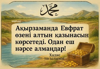 «Ақырзаманда Евфрат өзені алтын қазынасын көрсетеді. Одан еш нәрсе алмаңдар!»