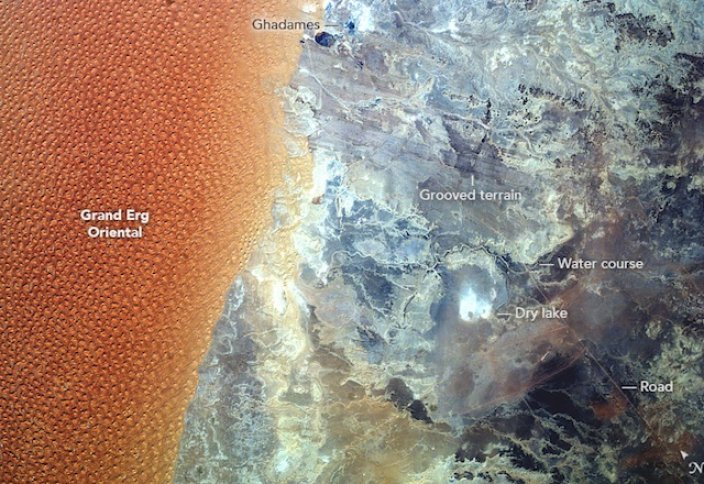Песчаное море Алжира: фото с МКС