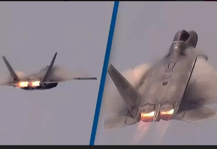 F-22 әскери ұшағы «бұлтқа» айналады (видео)