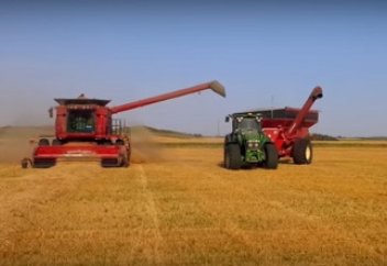 Канадалық шаруа өздігінен жүретін тракторды жұмысқа "жегіп" қойды (ВИДЕО)