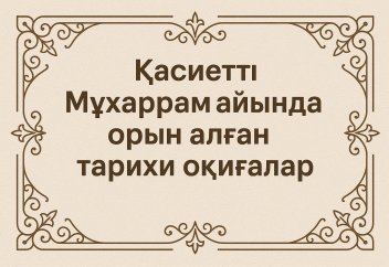 Қасиетті Мұхаррам айында орын алған тарихи оқиғалар