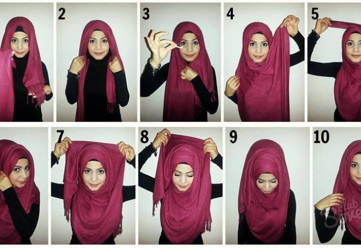 Теплый вариант хиджаба: как повязать многослойный платок (видео)