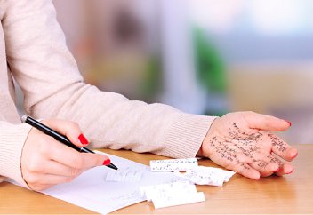 Использование шпаргалки во время экзамена