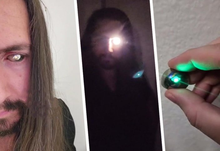Разные: Американец встроил фонарик в протез глаза и теперь читает по ночам без лампы (видео)