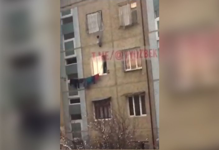 Разное: Узбекский мальчик удачно упал с 5 этажа (ВИДЕО)