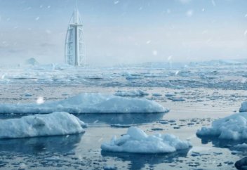 Необычное зрелище: Дубай, покрытый снегом и льдом (фото)