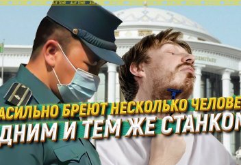 Насильно бреют несколько человек одним и тем же станком