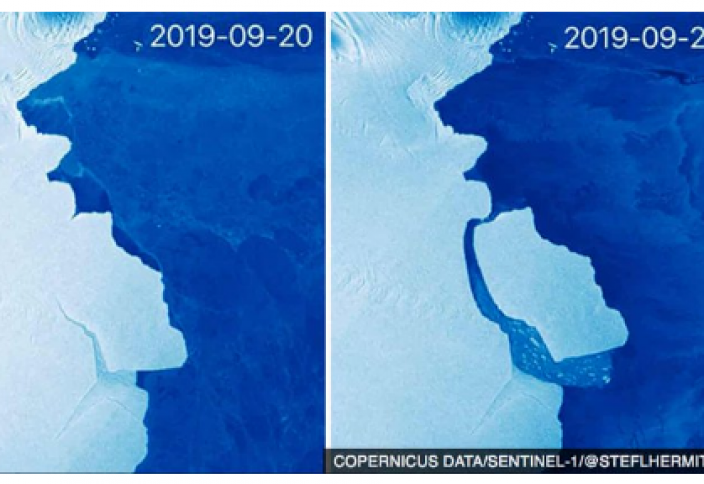 Разное: От льдов Антарктиды откололся айсберг весом 315 млрд тонн